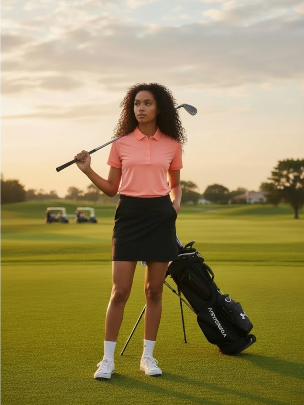 Nike Womens black dri-fit tournament golf skort